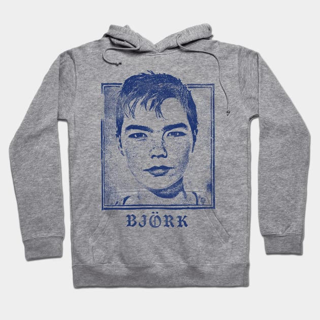 Bjork / Vintage Look Fan Art Design Hoodie by DankFutura